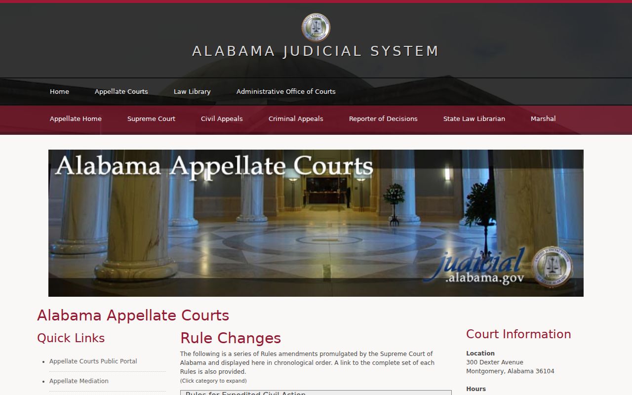Lawrence County court case records and Alabama court rules index