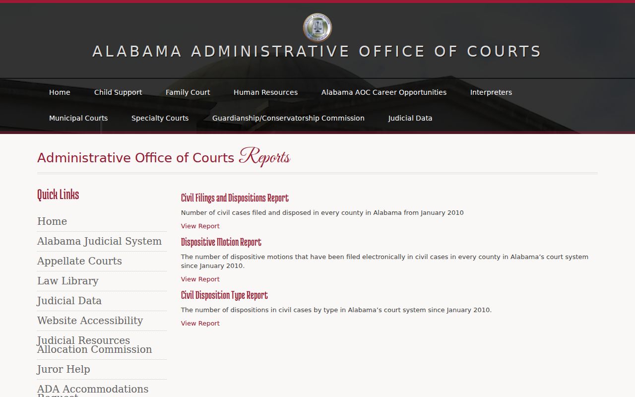 Alabama court report source for Town Creek court records