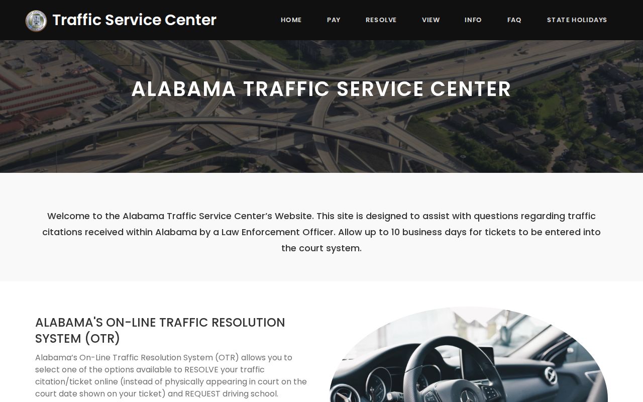Lawrence County traffic ticket lookup through Alabama Traffic Service Center